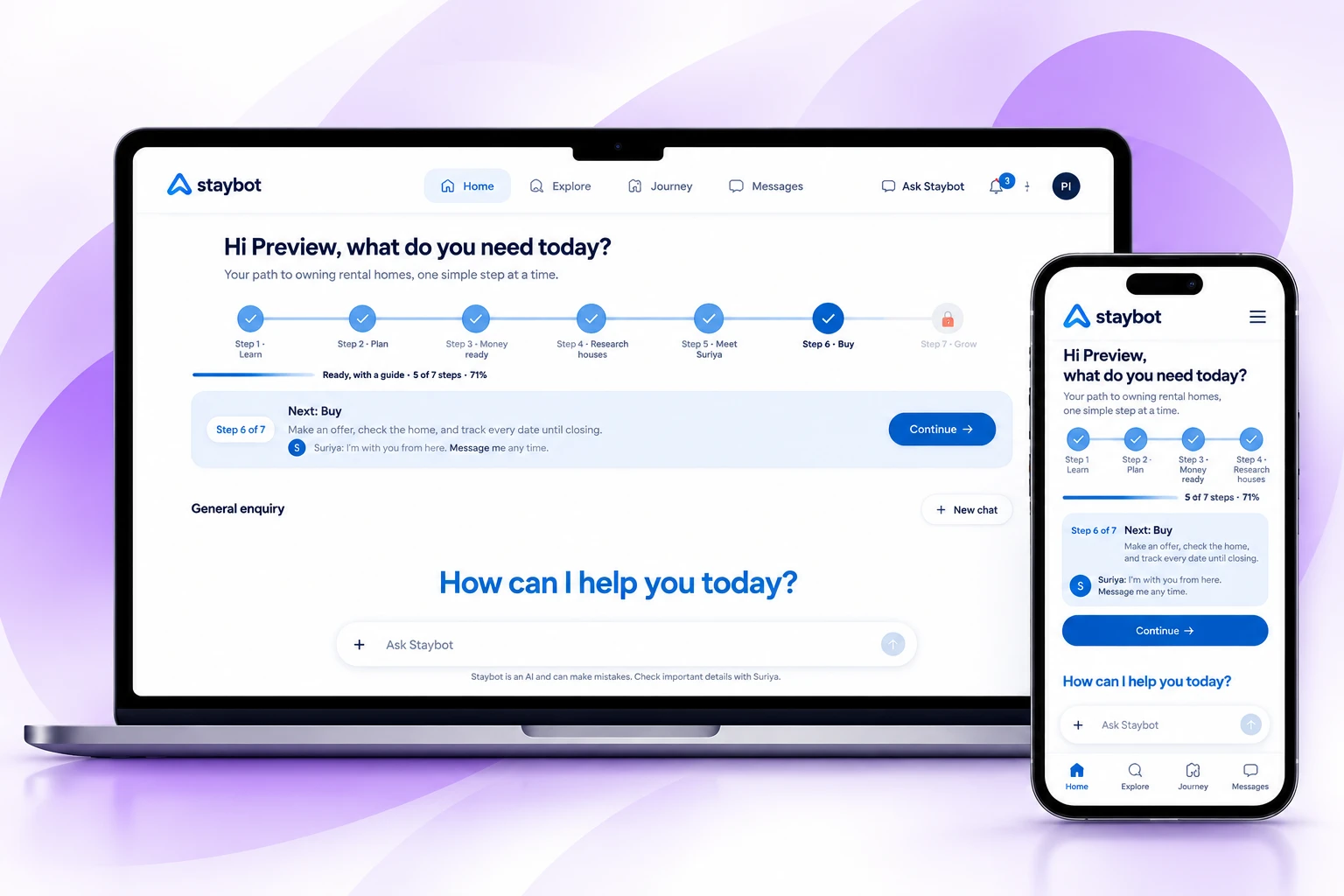 AI-Powered Real Estate Platform project: AI assistant on laptop and phone